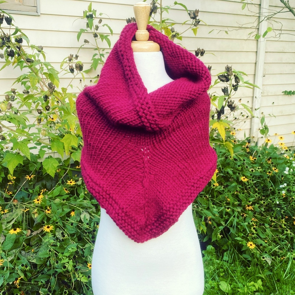 Handknit Blanket Poncho Scarf | wool |